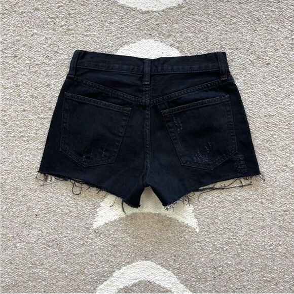 We The Free Size 25 Sofia Button Fly Black Distressed Denim Shorts Free People - Picture 4 of 9